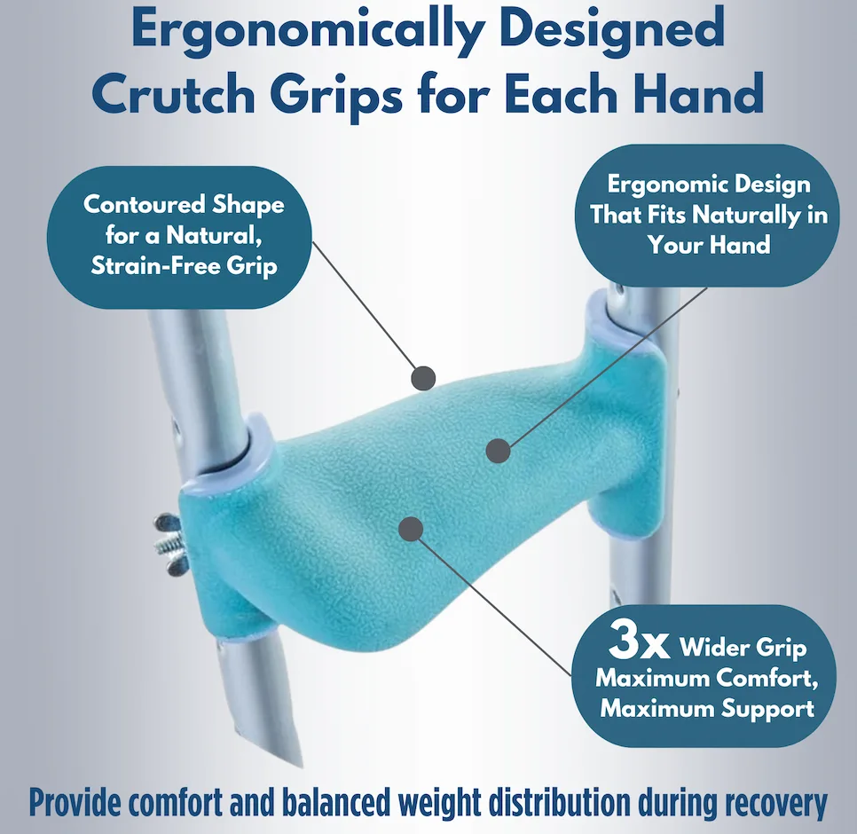 Ergo Walk® Ergonomic Crutches – Lightweight, Foldable & Adjustable - Image 2