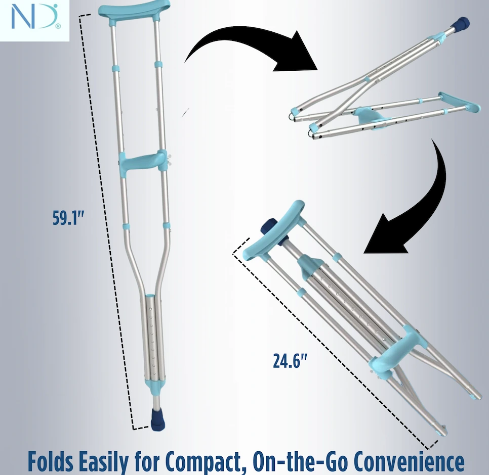 Ergo Walk® Ergonomic Crutches – Lightweight, Foldable & Adjustable - Image 3