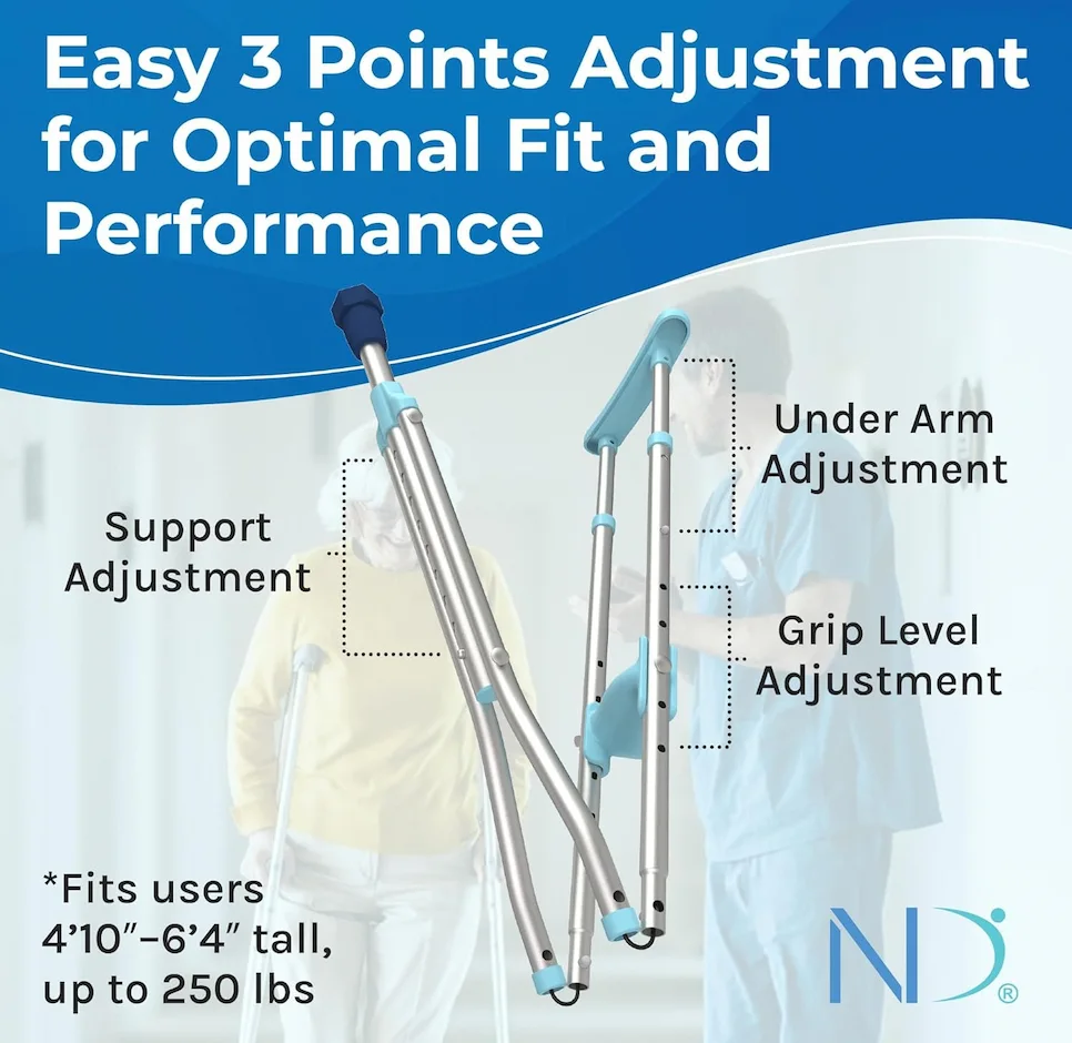 Ergo Walk® Ergonomic Crutches – Lightweight, Foldable & Adjustable - Image 4