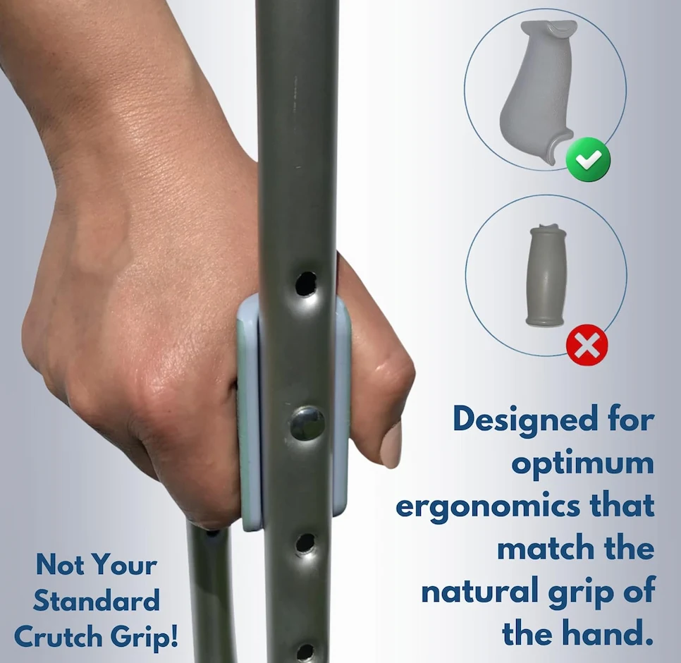 Ergo Grip® Ergonomic Crutch Grips with Padded Hand Support for Maximum Comfort - Image 3