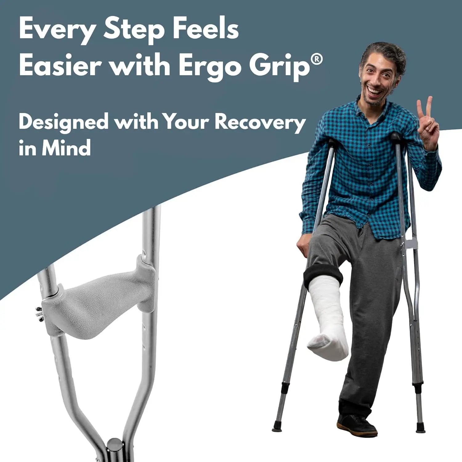 Ergo Grip® Ergonomic Crutch Grips with Padded Hand Support for Maximum Comfort - Image 6