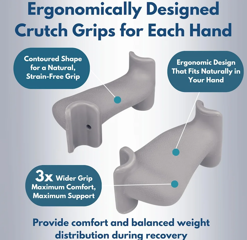 Ergo Grip® Ergonomic Crutch Grips with Padded Hand Support for Maximum Comfort - Image 2